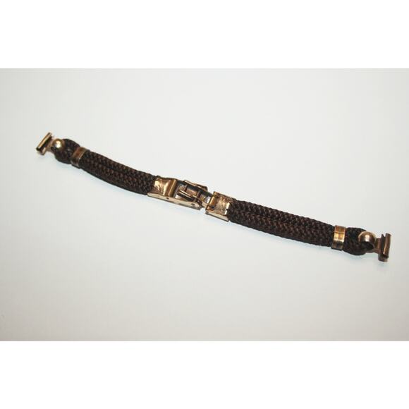 Antique Edwardian Rolled Gold Woven Human Hair Mourning Wrist Watch Band main image 4